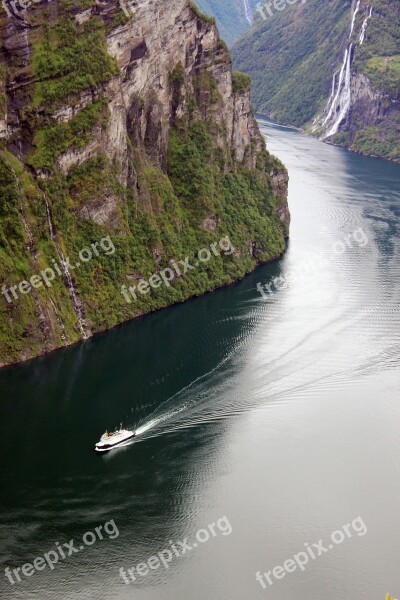 Geirangerfjord Norway Post Ship Route Cruise Ship Fjord