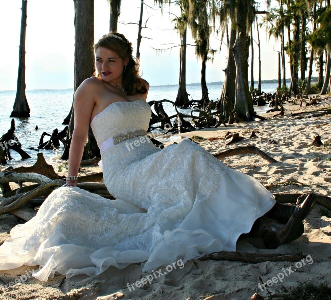 Bride Wedding Dress Marriage Happy