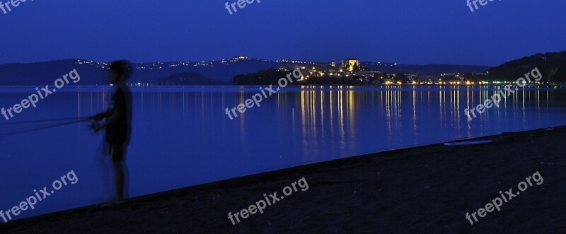 Lake Evening Night Star Lights