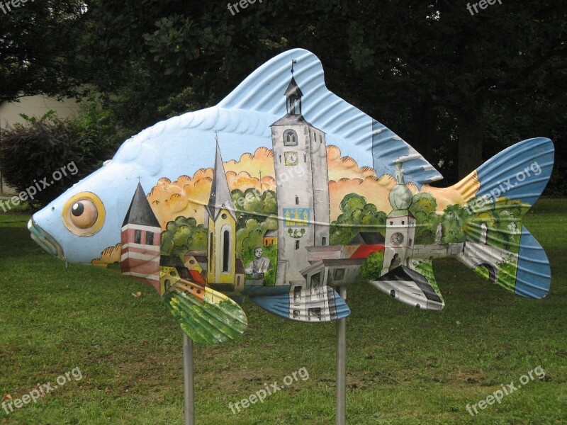 Tirschenreuth Decoration Giant Fish Painted Free Photos