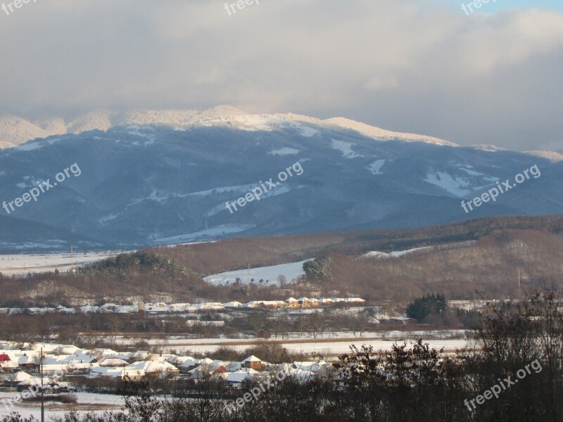 Western Mountains Village Transylvania Winter Pose