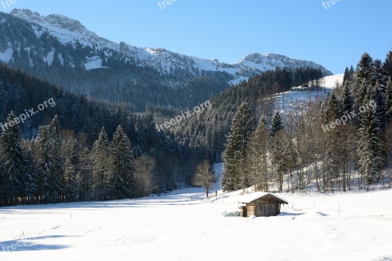 Landscape Bavaria Winter Nature Forest