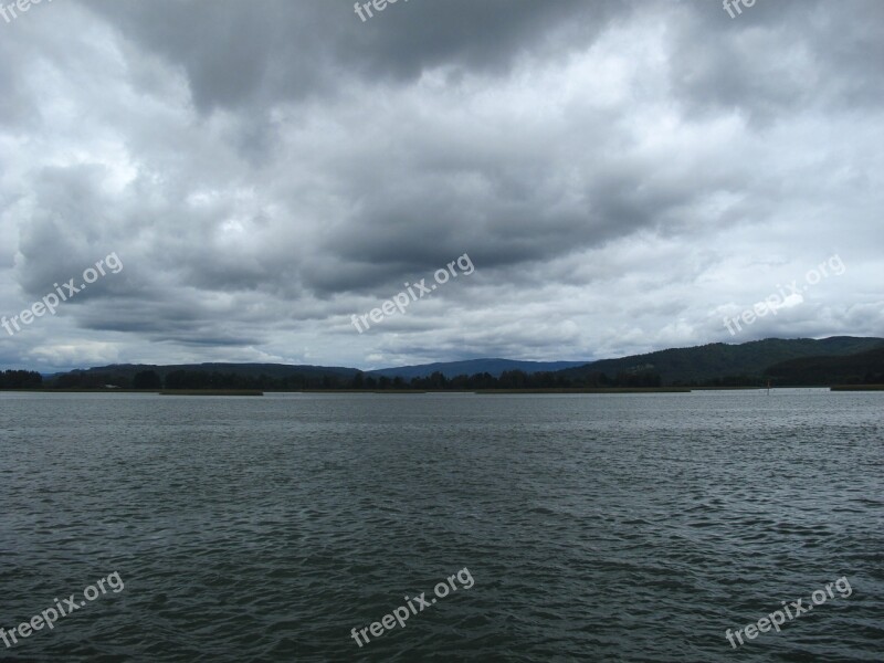 Sky Clouds Cloudy Lake River