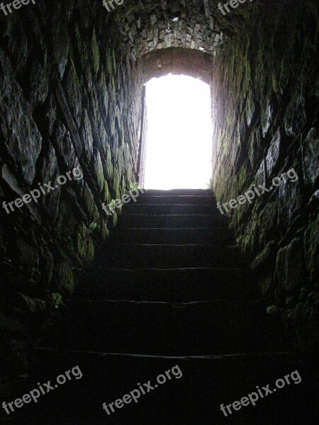 Tunnel Ladder Light Stones Free Photos