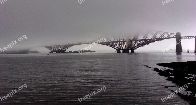 Forth Bridge Railway Misty Free Photos