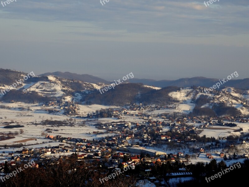 Croatia Samobor Landscape Postcard Panoramic