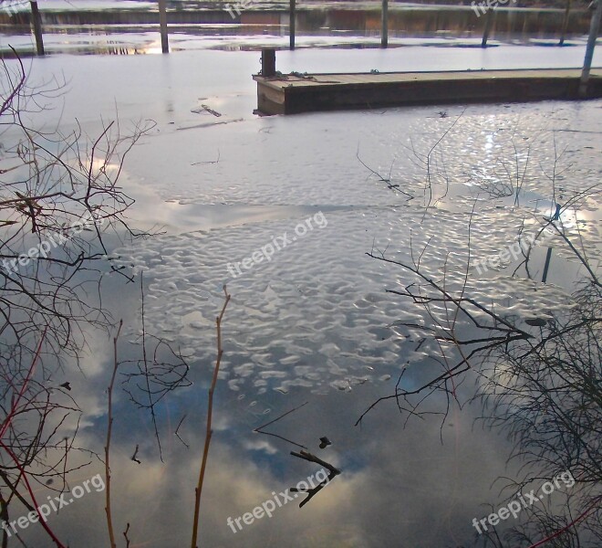 Thaw Water Mirroring Reflection Bridge