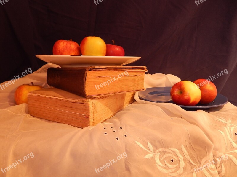 The Attempt Still Life Books Fruit Free Photos