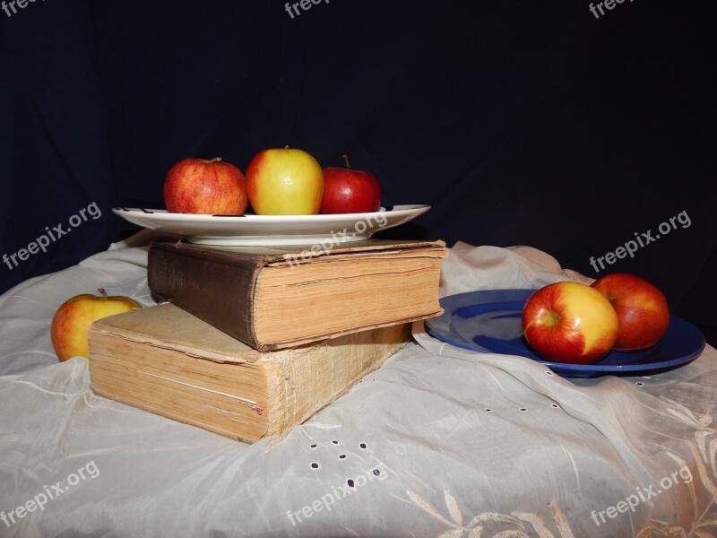 Still Life The Attempt Fruit Books Free Photos