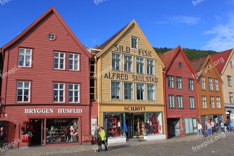 Houses Bowever Colorful Road Norway