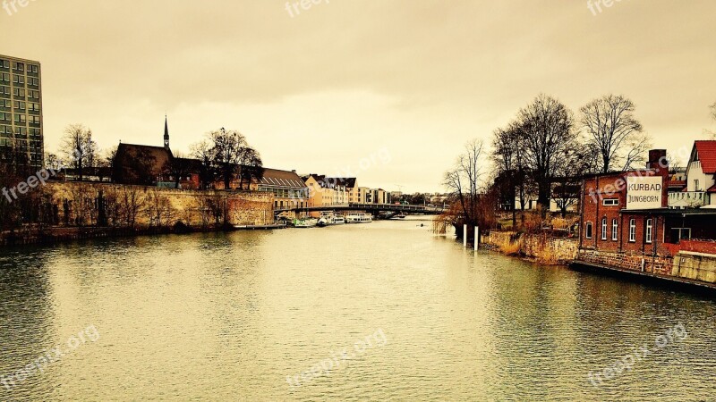 Fulda Kassel Bridge Houses Water