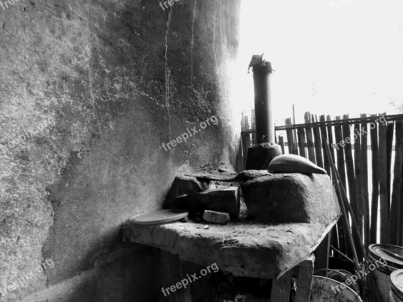 Wood Stove Farm Roça Old Kitchen