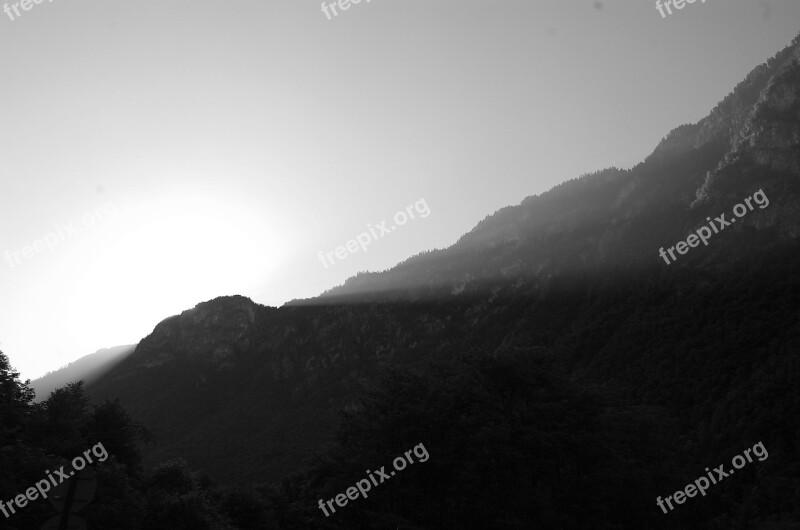 Sunrise France Alps Mountains Ray