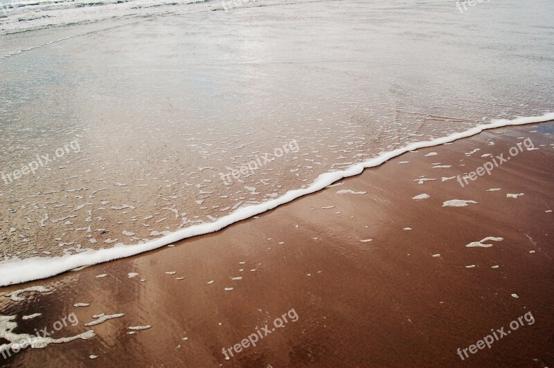 Beach Tide Mirror Reflection Serene