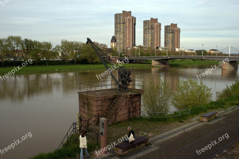 Mannheim Neckar Ship Boat Crane Free Photos