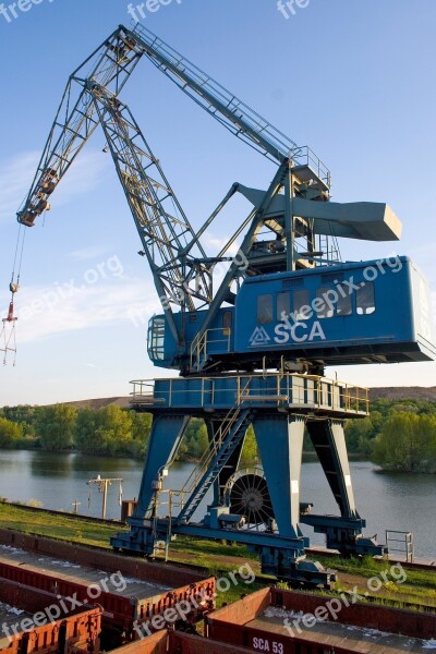 Rhine Crane Old Rhine Industry Mannheim