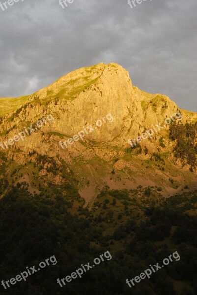 Mountain Pyrenees Jaca Landscape Nature