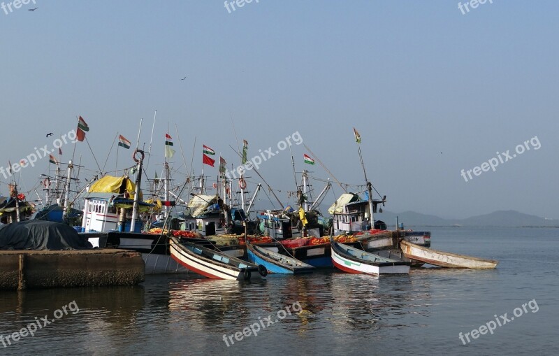 Harbour Fishing Boats River Aghanashini