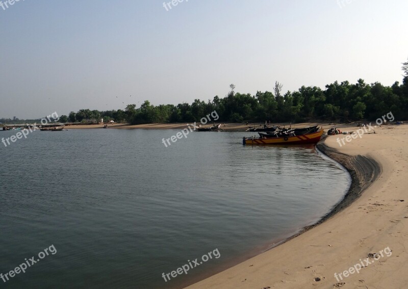 River Gangavali Estuary Water Sand Bar