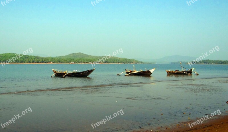 River Gangavali Estuary Water Waves