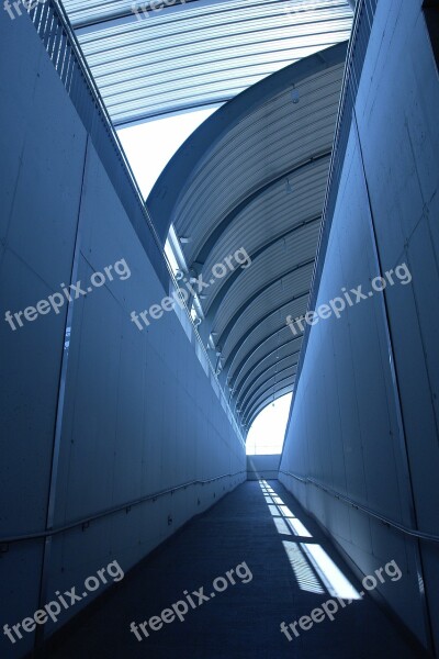 Underpass Railway Station Railway Underpass Infrastructure Blue