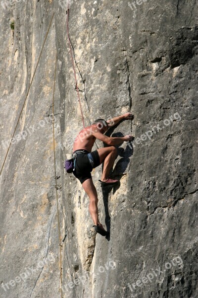 Rock Climbing Altmühl Valley Riedenburg Mountaineer Free Climber