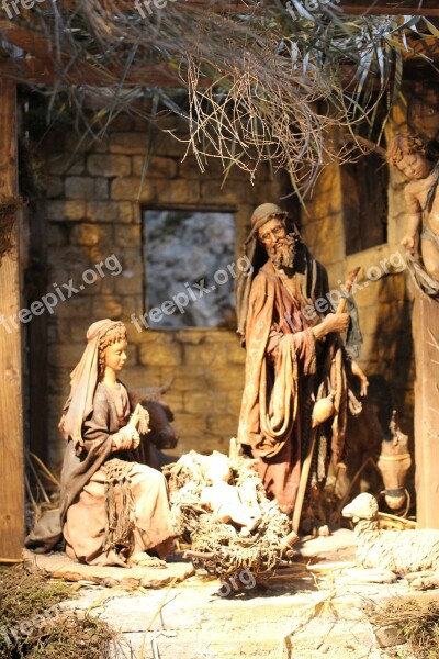 Crib Jesus Santon Nativity Scene Christmas