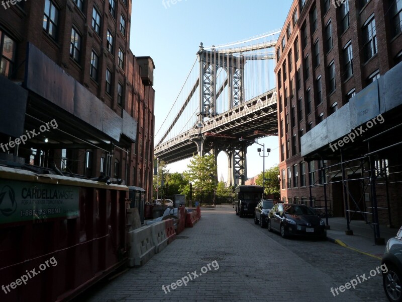 Brooklyn Bridge New York Bridge Usa America