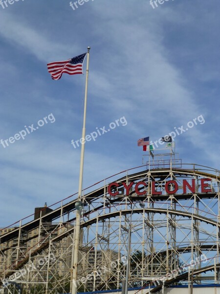 Coney Island Brighton Beach Cyclone America New York City