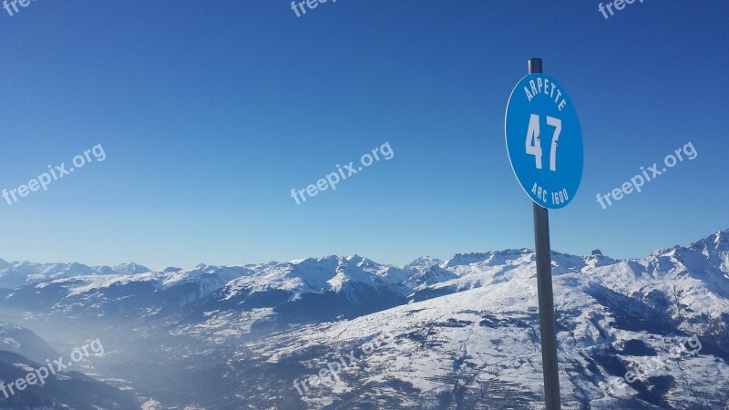 Alpine Mountains Blue Slopes Shield Fog