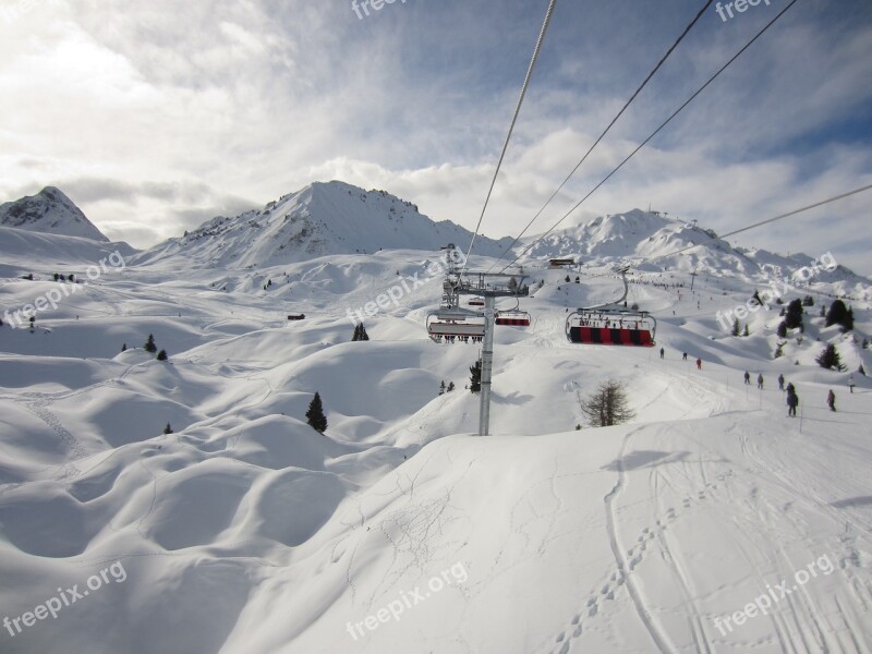 Snow Snow Hill Ski Lift Mountains Alpine