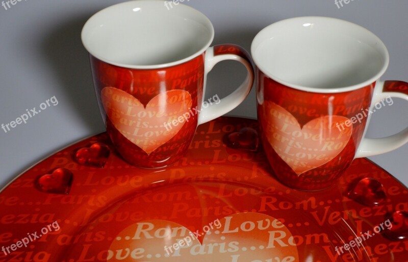 Cup Heart Romance Valentine's Day Tableware