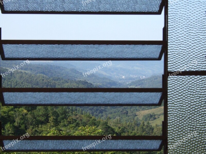 Window Vista Valley Mountains Pane