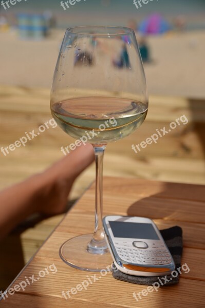 Phone Wine Glass Sun Carbis Bay Beach Rio