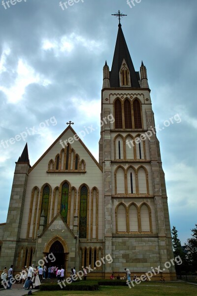 City Shanghai Church The Scenery Free Photos