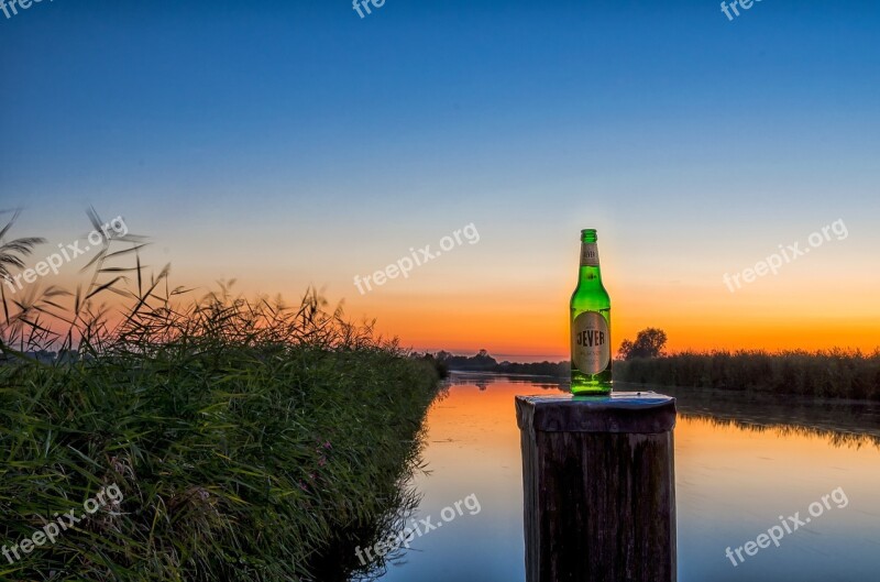 Ems-jade Canal Jever Pils Beer Sunset