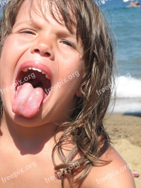 Girl Beach Tongue Cheeky Trouble