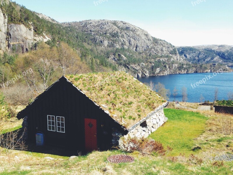 House Hut Lake Home Landscape