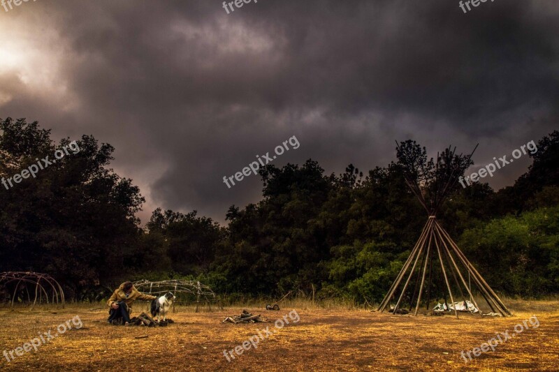 Dramatic Clouds Camp Encampment Cloudscape