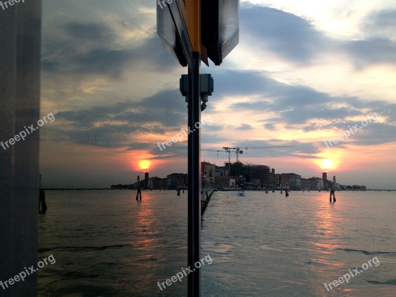 Venice Sunset Laguna Port State Control Reflection