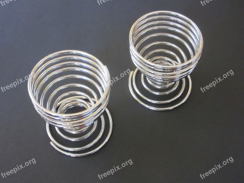 Egg Cups Wire Chrome Plated Gloss Metal