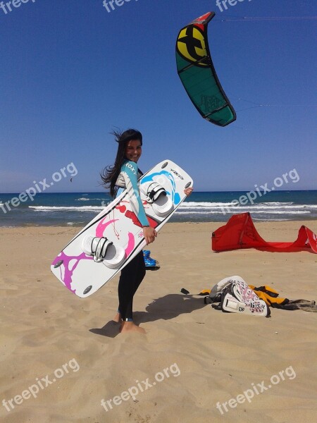 Kiteboarding Girl Acid Free Photos