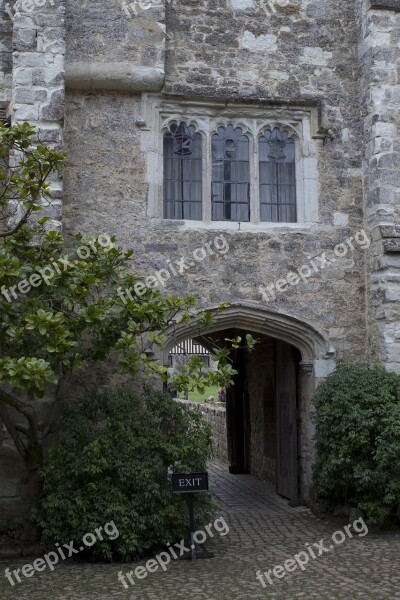 Fortified Gateway Medieval Stonework Trefoil Windows Iron Casements