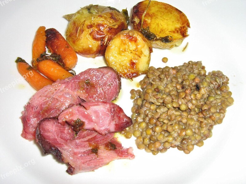 Carrots Potatoes Ham Lentils Onions