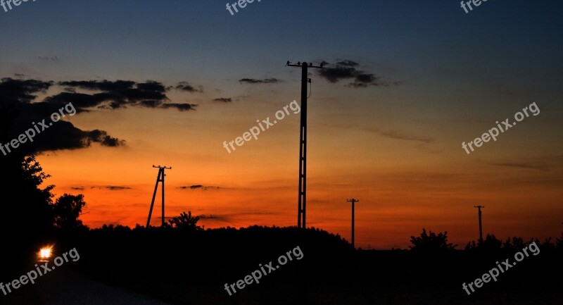 Sunset Evening Sun Warm Evening Sky