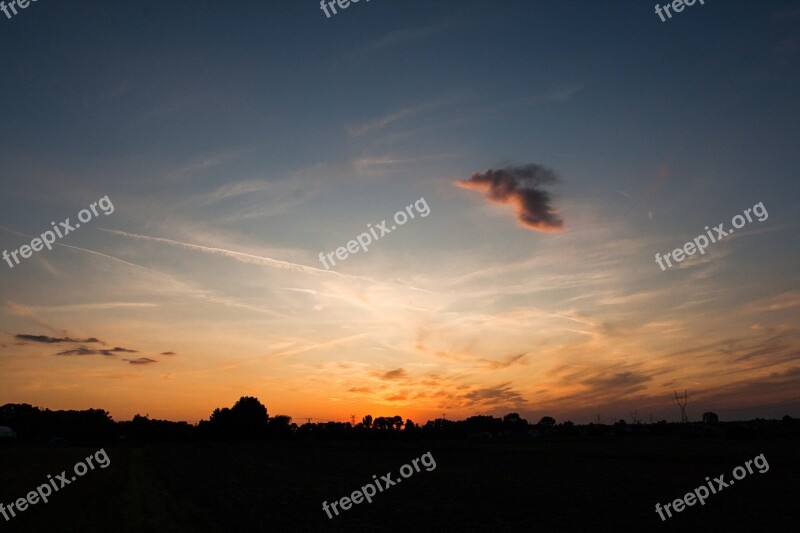 Sunset Evening Sun Warm Evening Sky