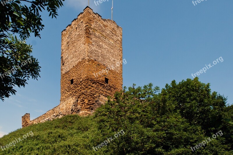 Castle Thuringia Germany Thuringian Forest Castle Ruins The Three Same