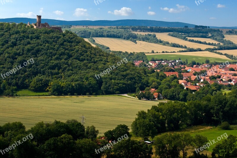 Panorama Landscape Distant View View Thuringia Germany