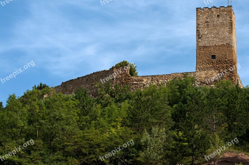 Castle Thuringia Germany Thuringian Forest Castle Ruins The Three Same