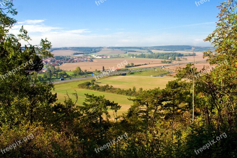 Panorama Landscape Distant View View Thuringia Germany